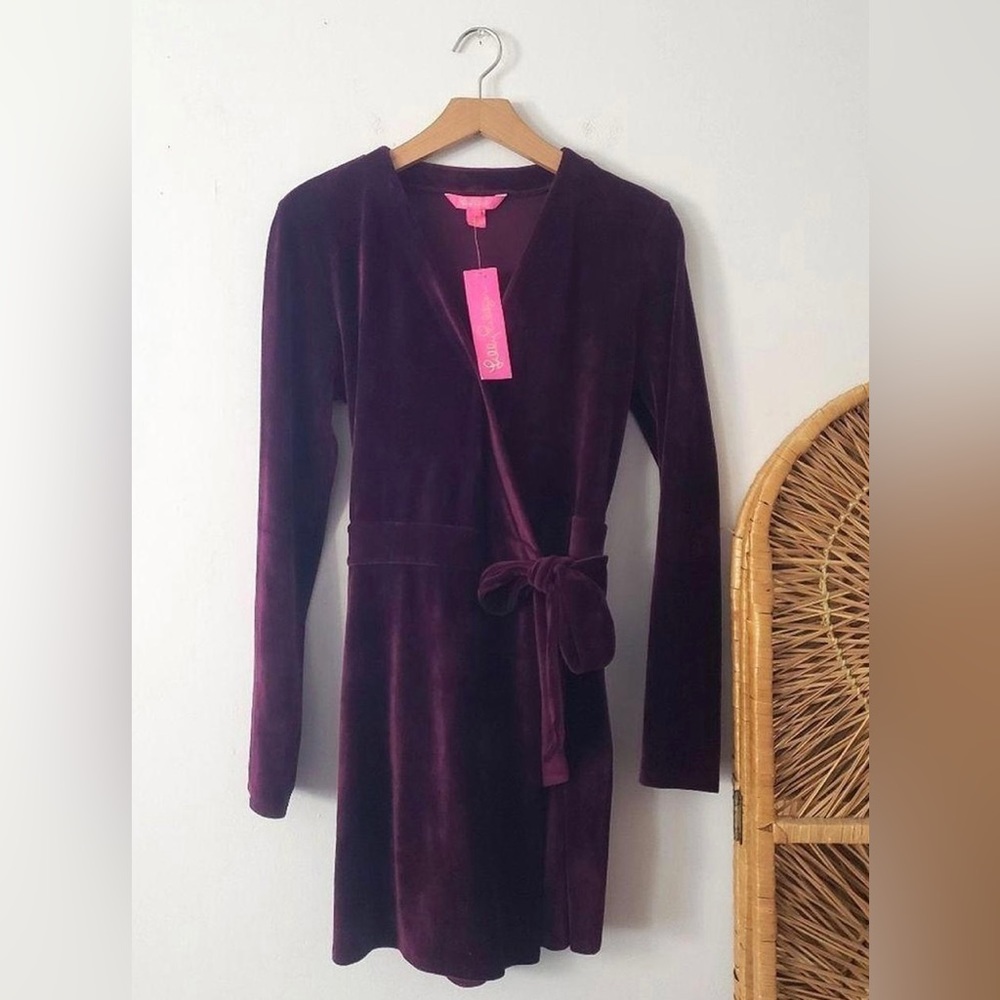 Brand new Lilly pulitzer dress. Never worn. Deep Purple color. Velvet texture.